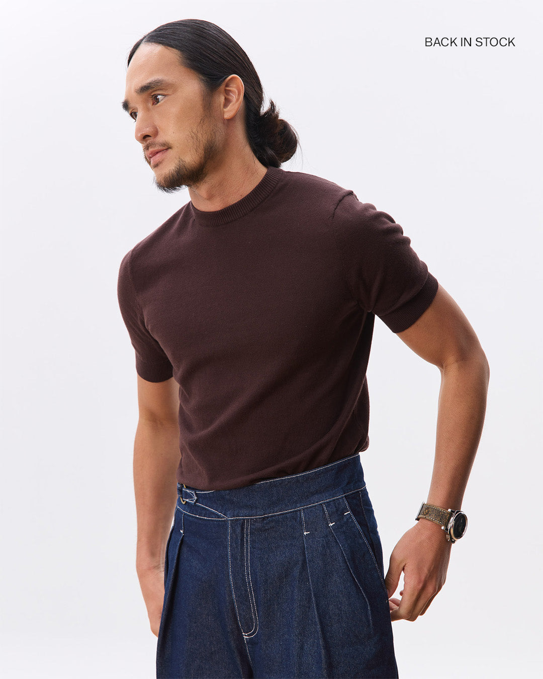 Otto Mock Neck Knit Top - 100% Cotton