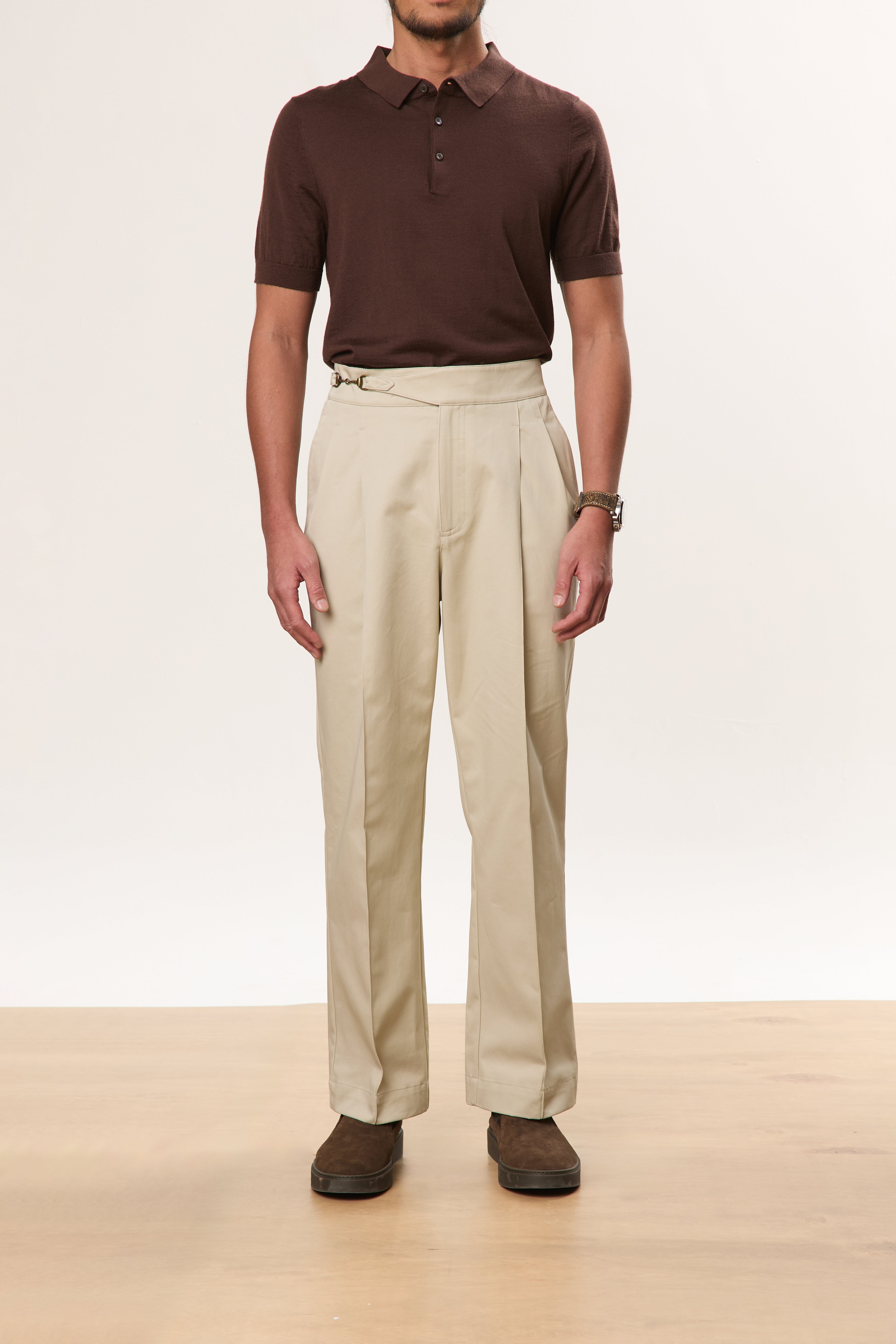 Jann Horsebit Tailored Trouser - Wide Leg