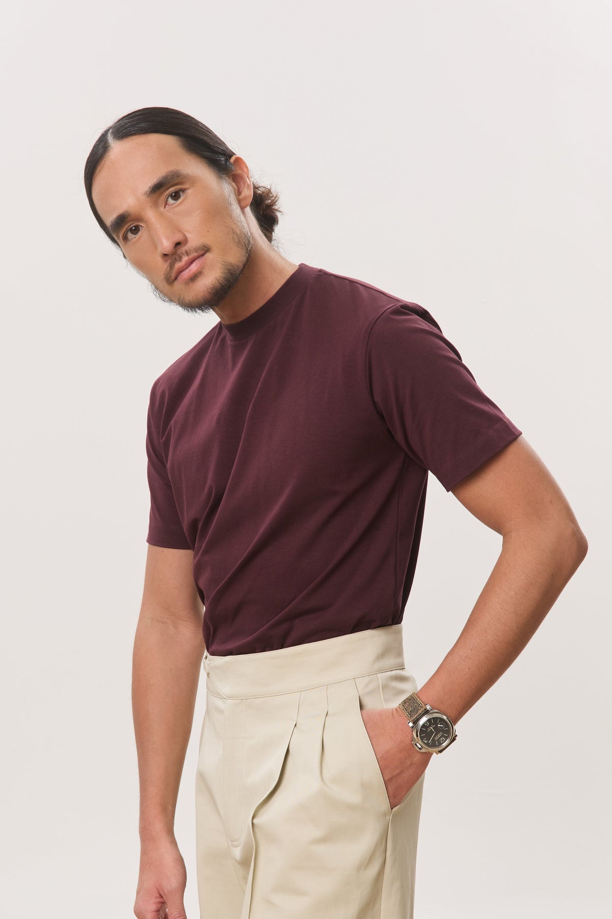 Arlo Mock Neck Tee, Jersey