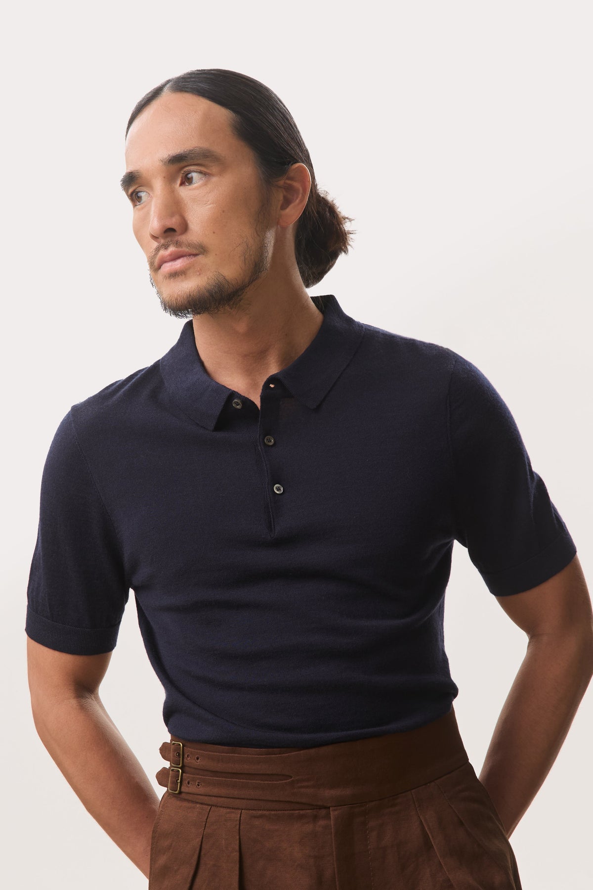 Elio Short Sleeve Knit Polo Top - 100% Merino Wool