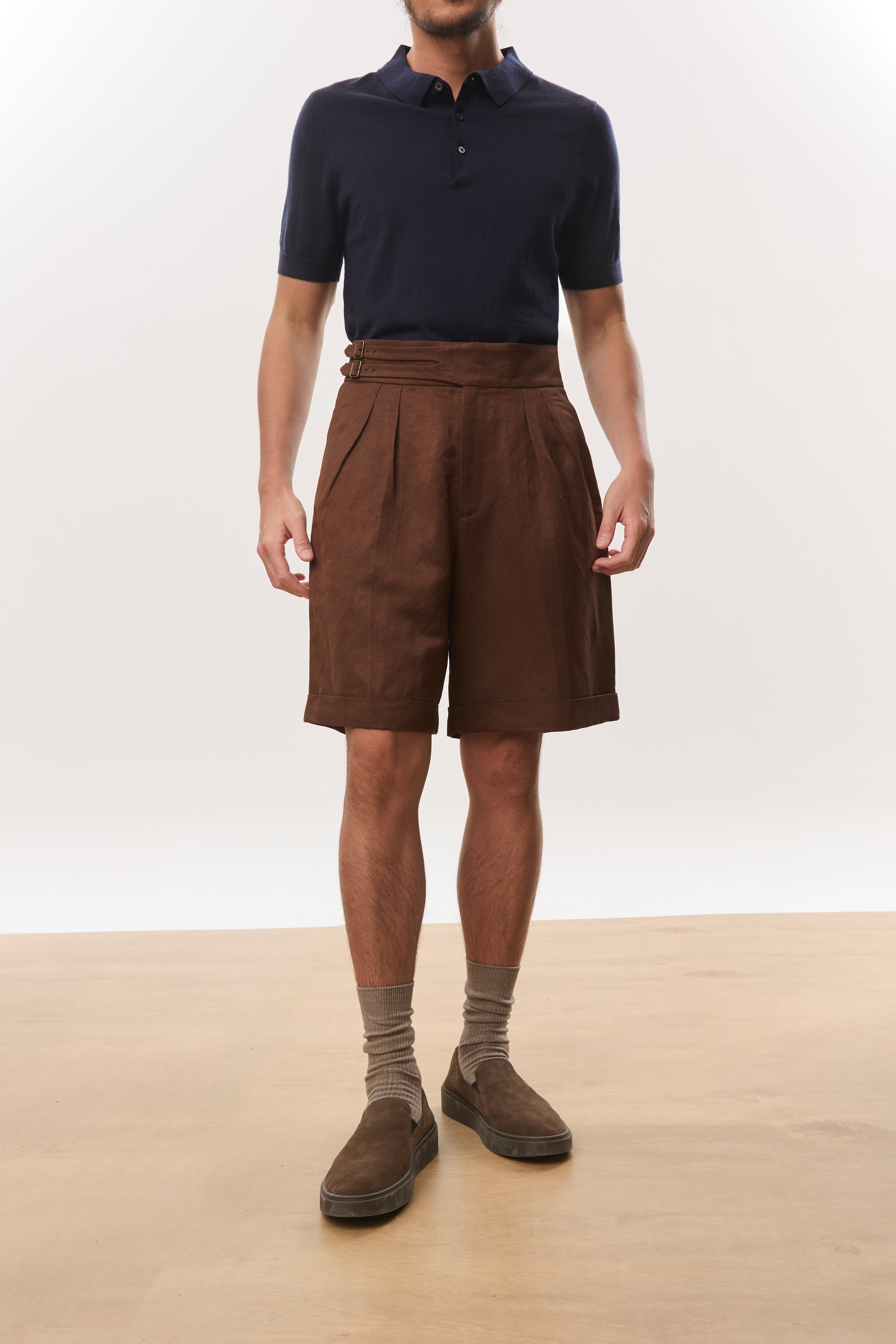Aren Double Buckle Tailored Shorts