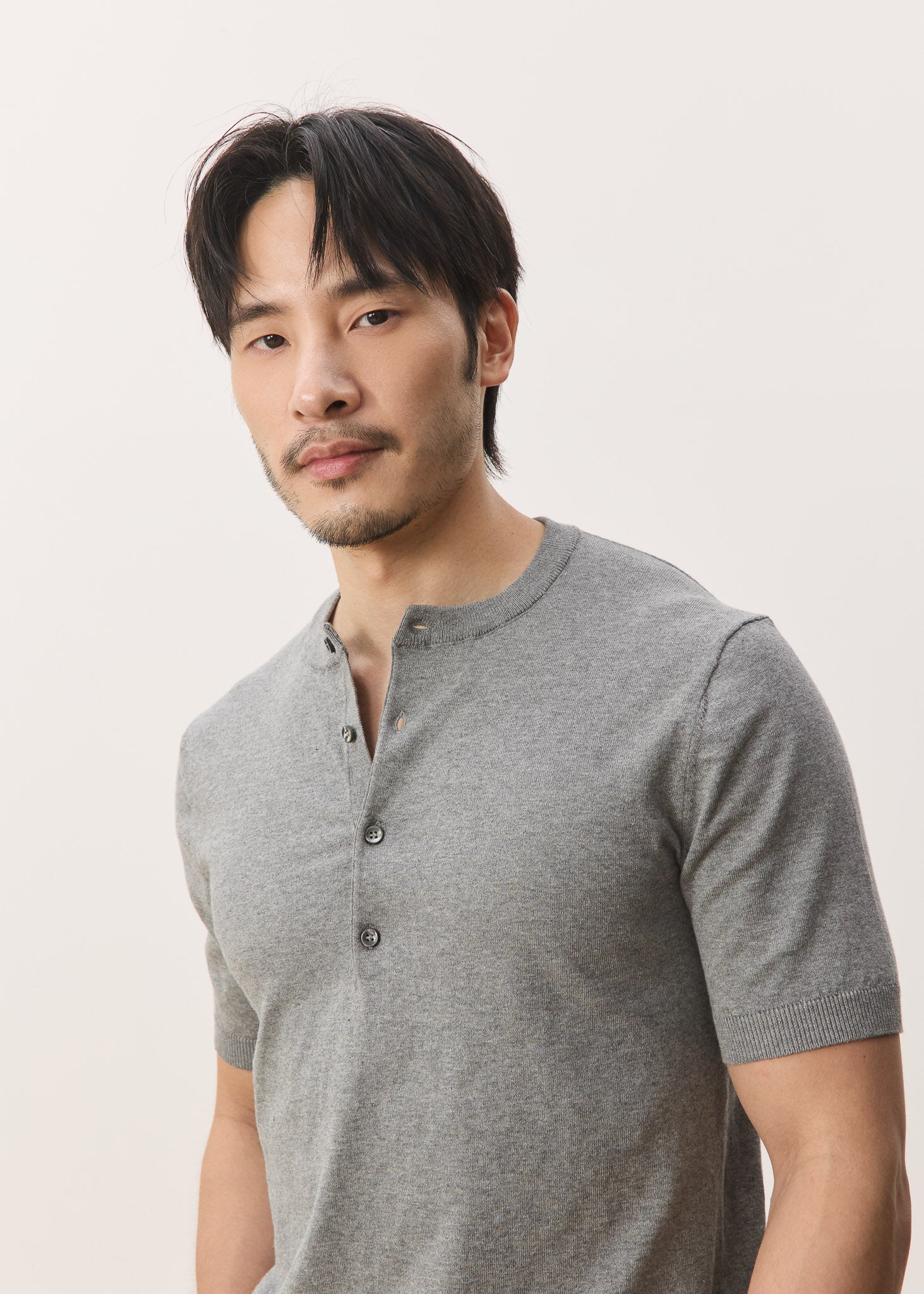 Sven Henley Knit Short Sleeve Top
