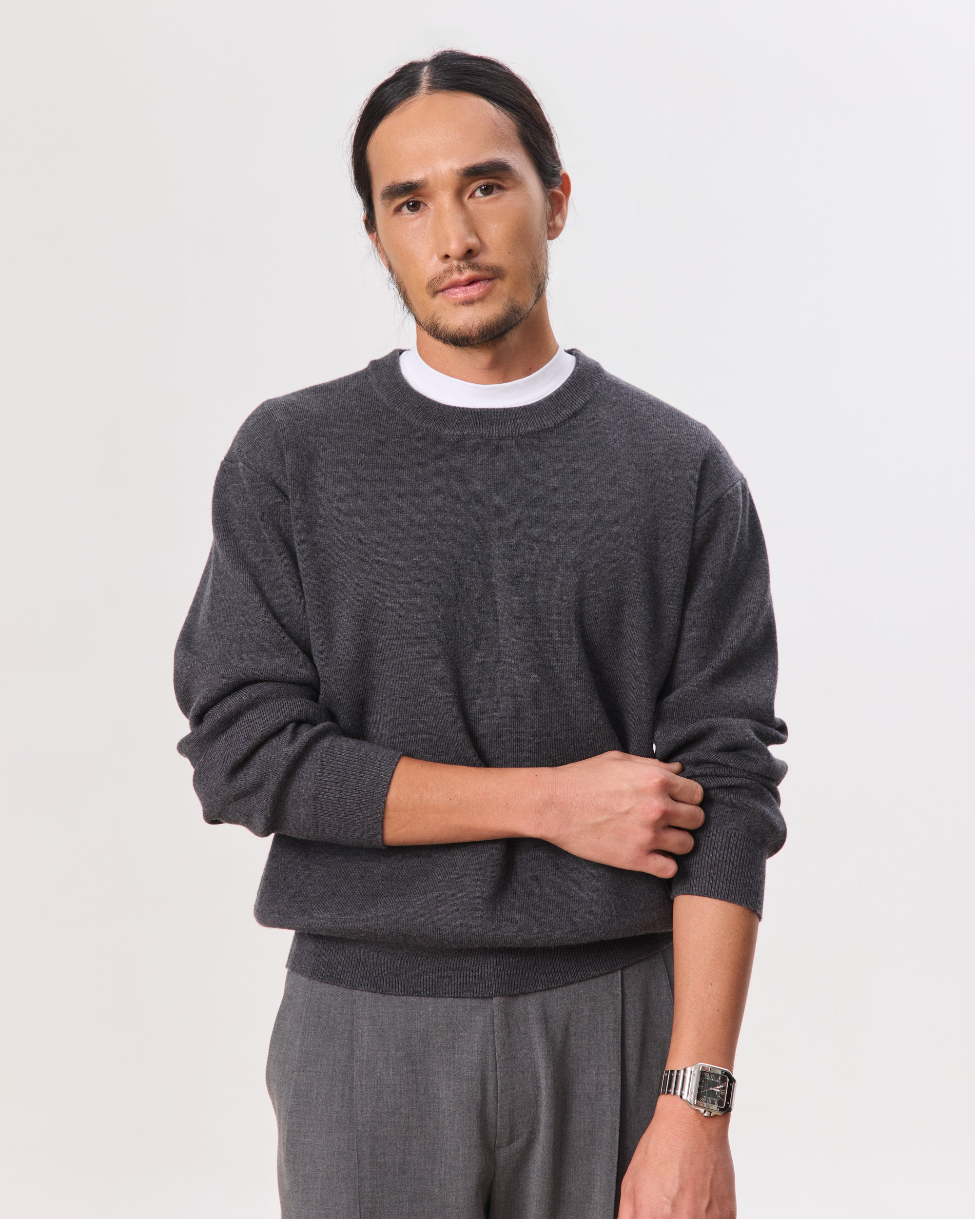 Ando Crew Neck Pullover, 100% Merino Wool