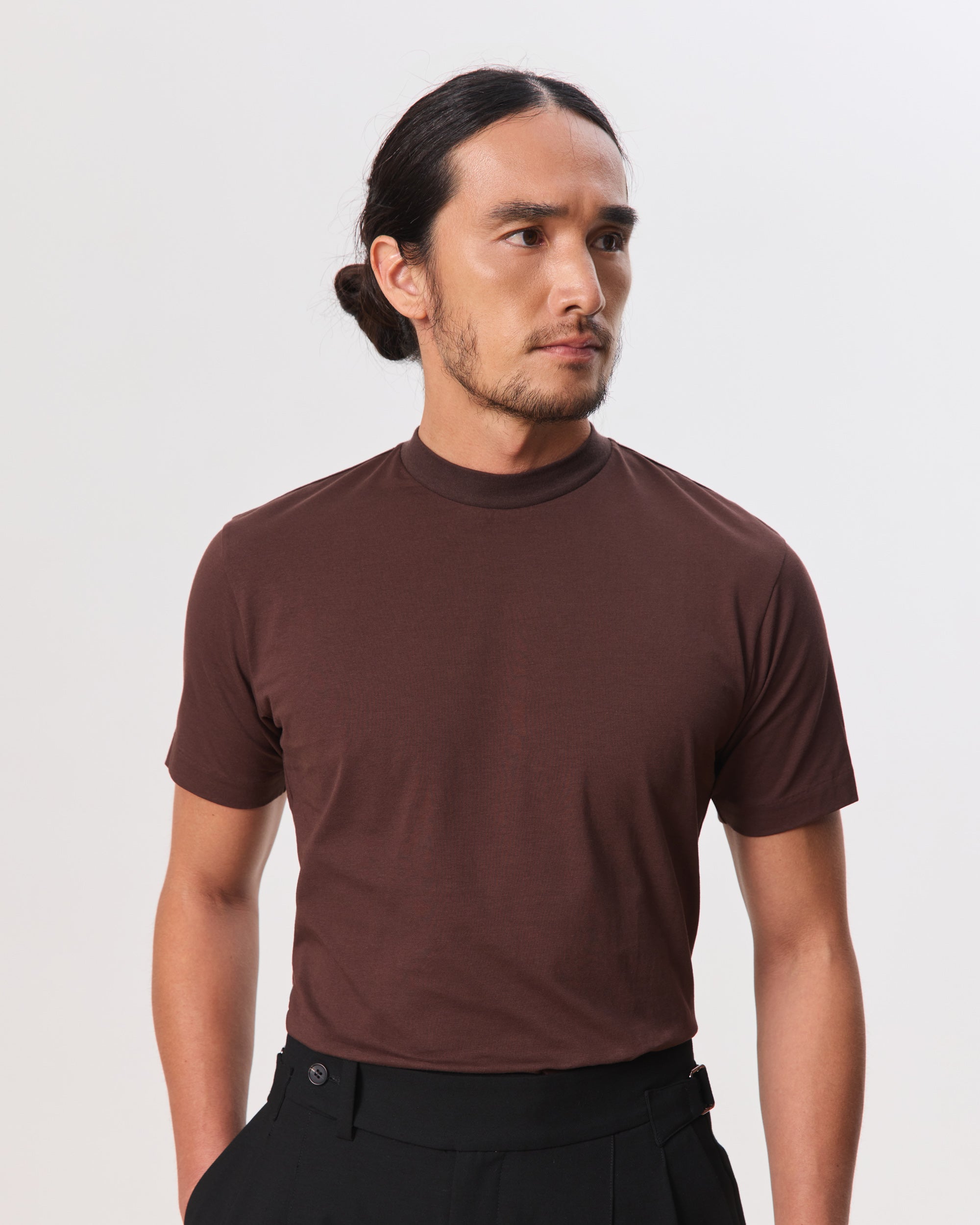 Arlo Mock Neck Tee, Jersey
