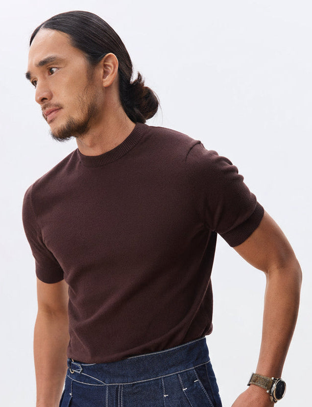 Otto Mock Neck Knit Top - 100% Cotton