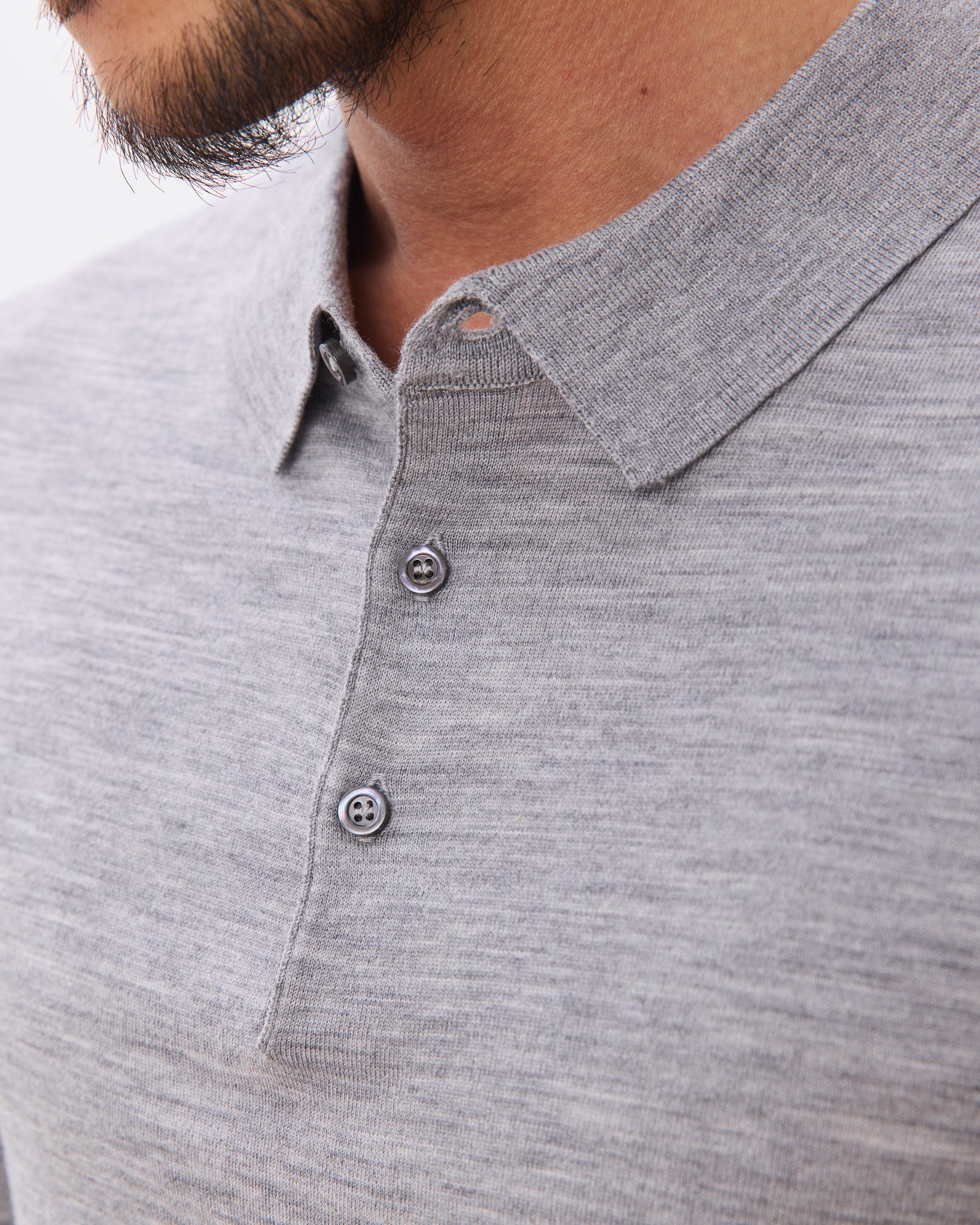 Elio Long Sleeve Knit Polo Top - 100% Merino Wool