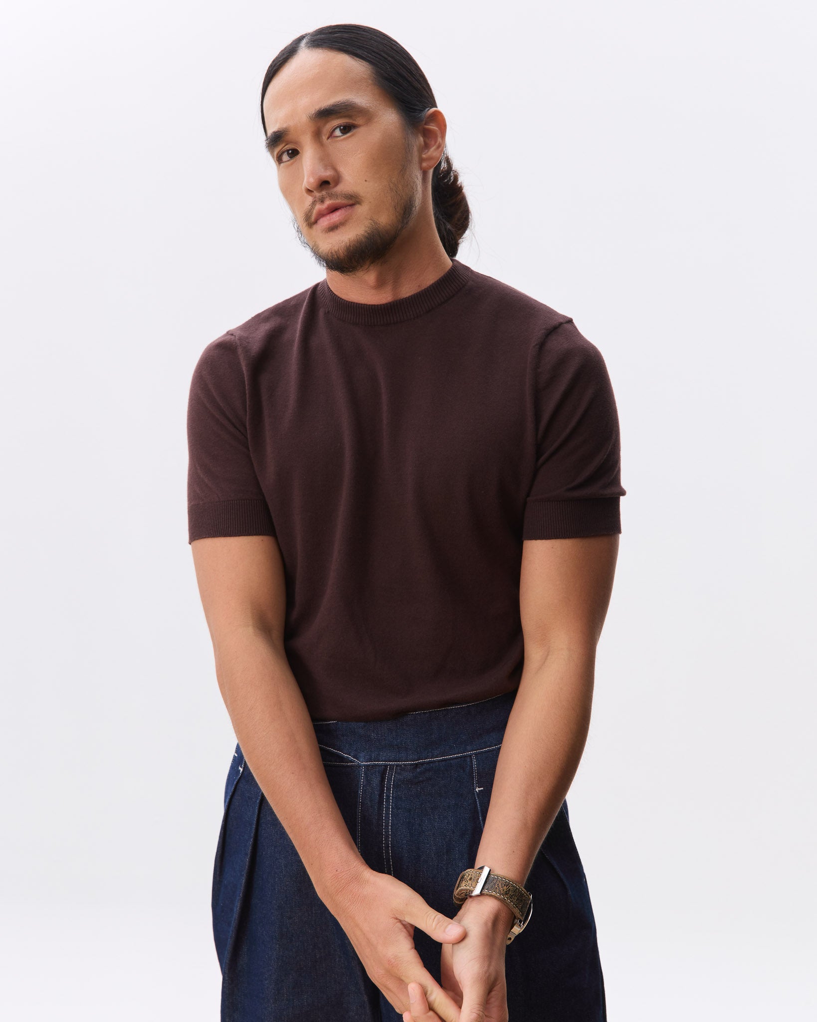 Otto Mock Neck Knit Top - 100% Cotton